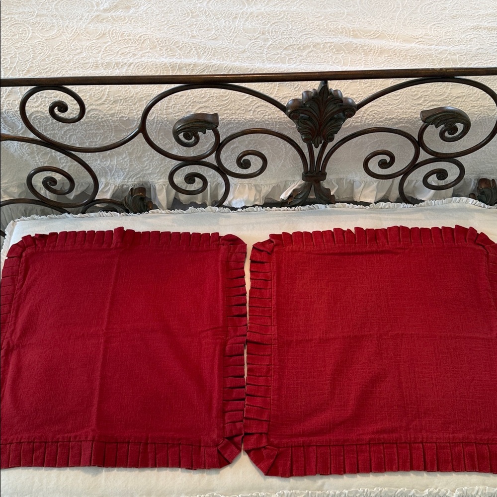 Pair of Red Decorative Pillow Covers
